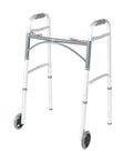 Deluxe Two Button Folding Walker with 5" Wheels - 1 Each