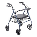 Heavy Duty Bariatric Rollator Rolling Walker with Large Padded Seat, Blue - 1 Each