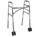 EA/1 BARIATRIC ALUMINUM WALKER, TWO BUTTON W/ HEAVY DUTY WHEELS 500LBS