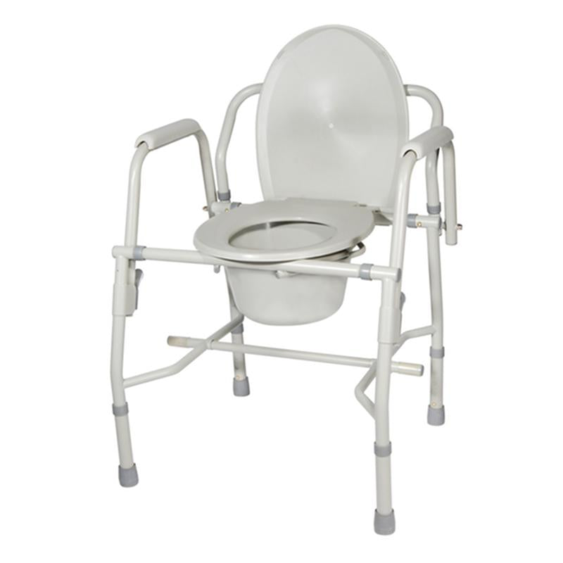 Steel Drop Arm Bedside Commode with Padded Arms - 1 Each