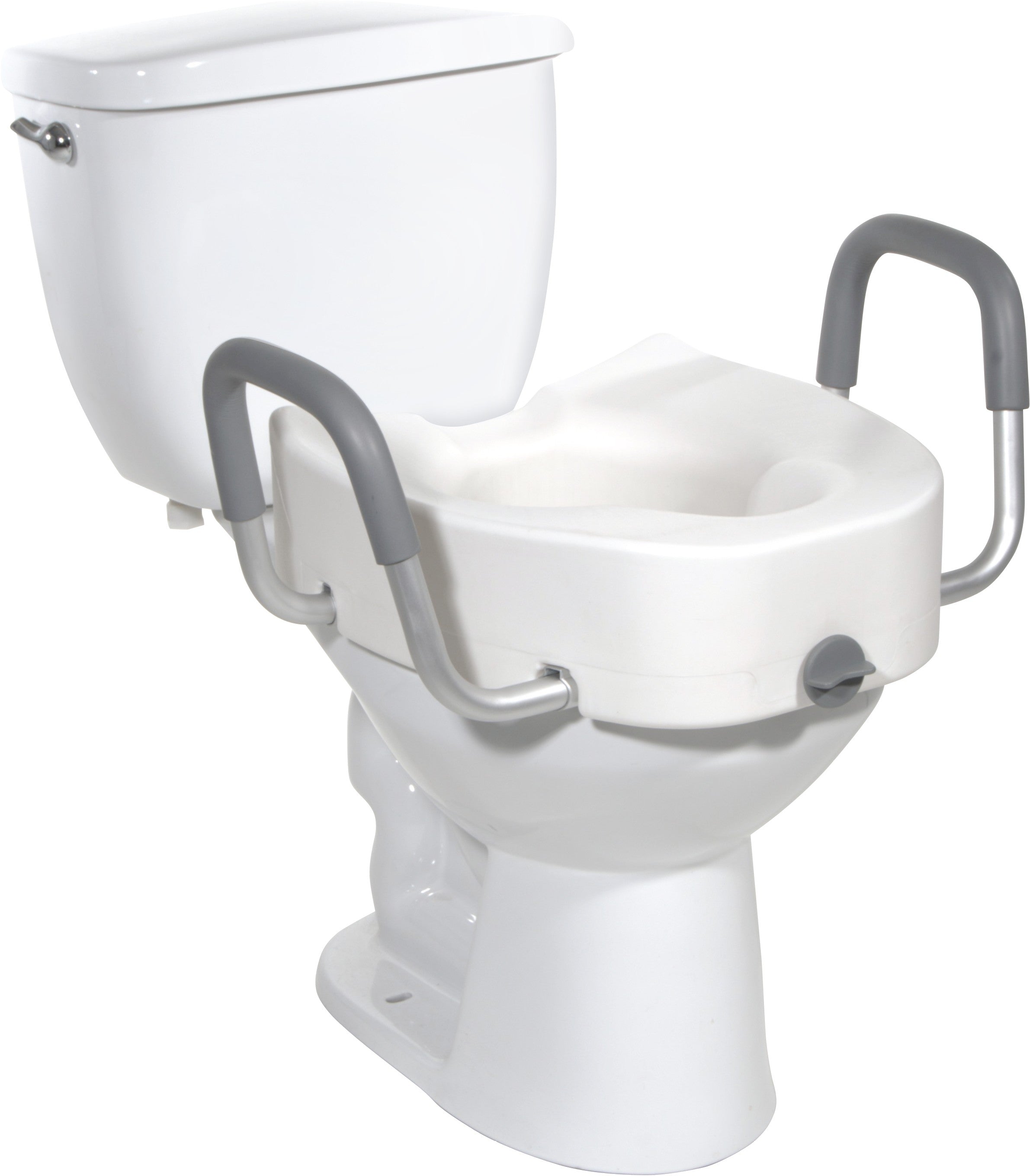 EA/1 PREMIUM PLASTIC , RAISED ELONGATED TOILET SEAT WITH LOCK AND ARMS-5" HEIGHT