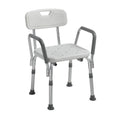 Knock Down Bath Bench with Back and Padded Arms - 1 Each