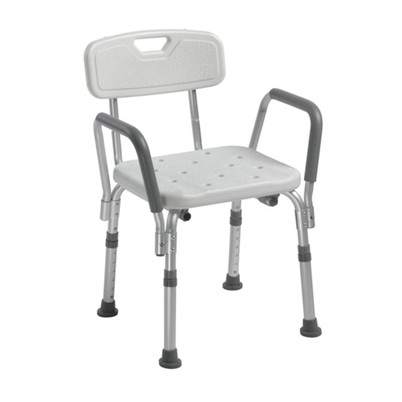 Knock Down Bath Bench with Back and Padded Arms - 1 Each