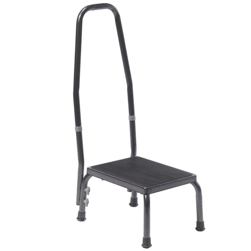 Footstool with Non Skid Rubber Platform and Handrail - 1 Each