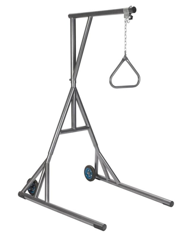 Heavy Duty Trapeze with Base and Wheels, Silver Vein - 1 Each