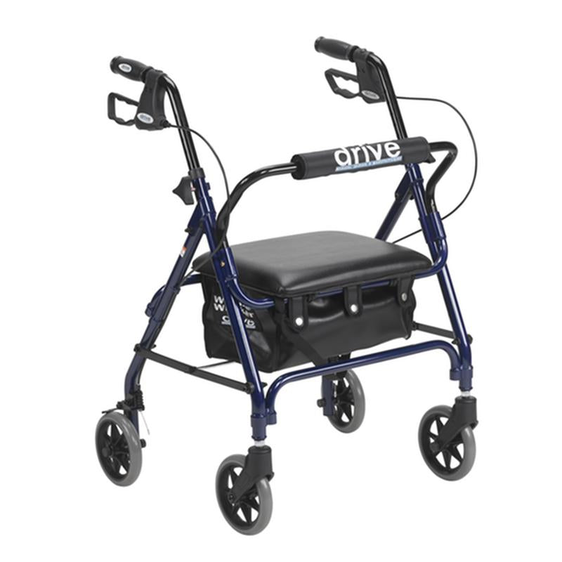 Junior Rollator Rolling Walker with Padded Seat, Blue - 1 Each