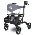 Explore Side-Fold Rollator Rolling Walker with Seat, Backrest and Folding Basket, Pearl Black - 1 Each