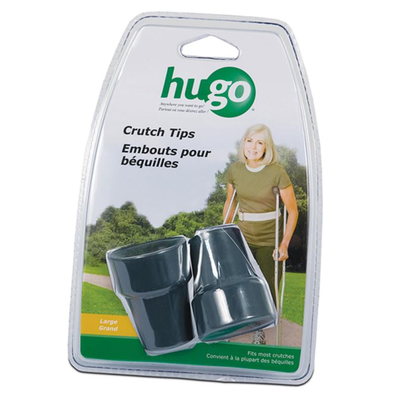 Rubber Contoured Crutch Tips, Pair, Large - 1 Pair