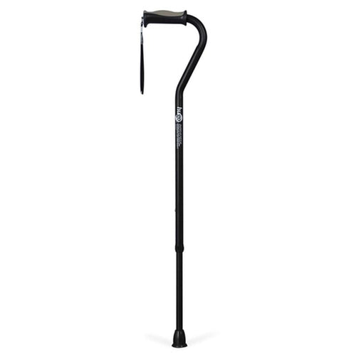 Adjustable Offset Handle Cane with Reflective Strap - 1 Each