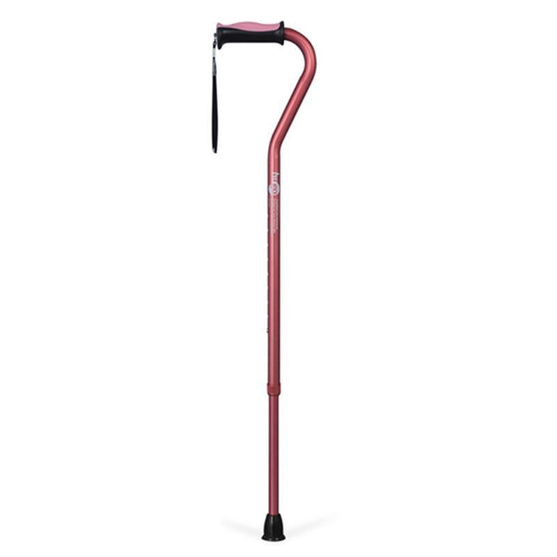 Adjustable Offset Handle Cane with Reflective Strap - 1 Each
