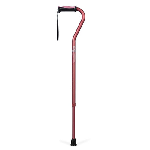 Adjustable Offset Handle Cane with Reflective Strap - 1 Each
