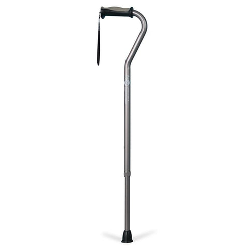 Adjustable Offset Handle Cane with Reflective Strap - 1 Each