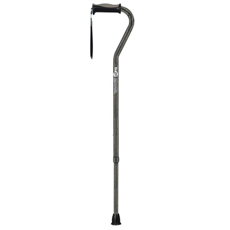 Adjustable Offset Handle Cane with Reflective Strap - 1 Each