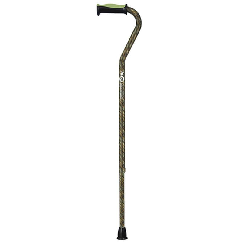 Adjustable Offset Handle Cane with Reflective Strap - 1 Each