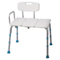 Adjustable Bath and Shower Transfer Bench with Reversible Backrest, Off White - 1 Each