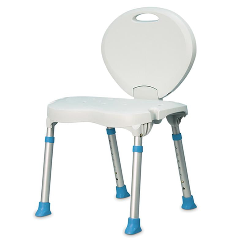 Folding Bath and Shower Chair with Non-Slip Seat and Backrest, White - 1 Each