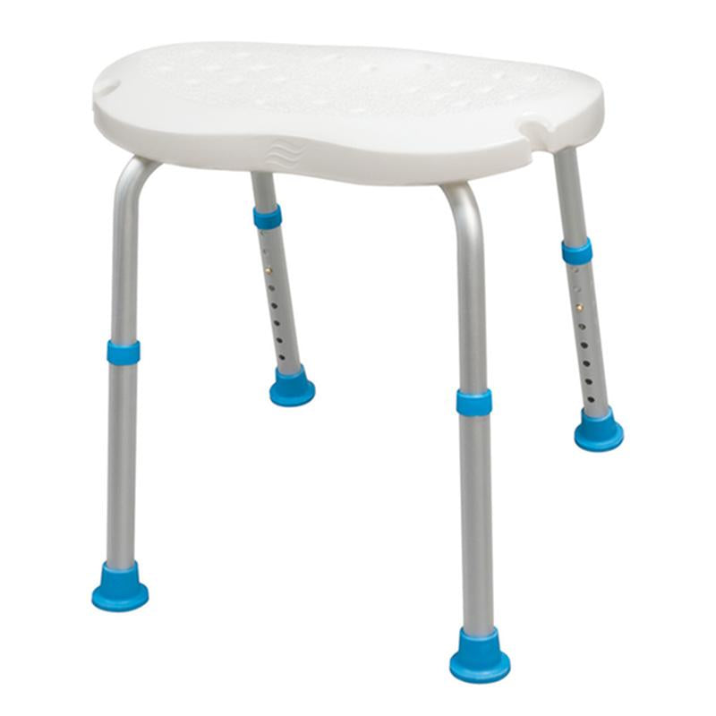 Adjustable Bath and Shower Chair with Non-Slip Comfort Seat, White - 1 Each