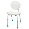 Adjustable Bath and Shower Chair with Non-Slip Comfort Seat and Backrest, White - 1 Each