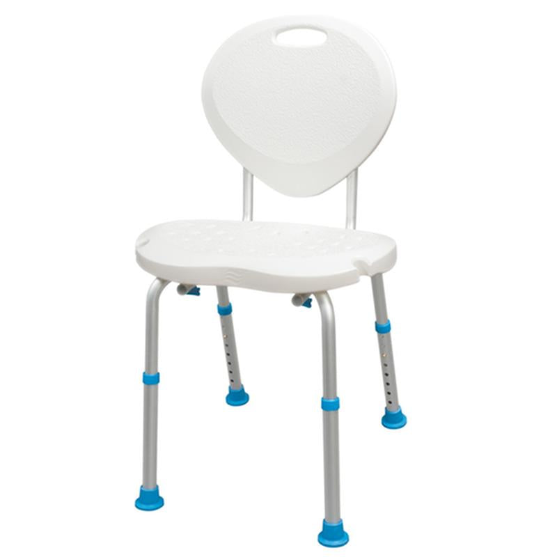 Adjustable Bath and Shower Chair with Non-Slip Comfort Seat and Backrest, White - 1 Each