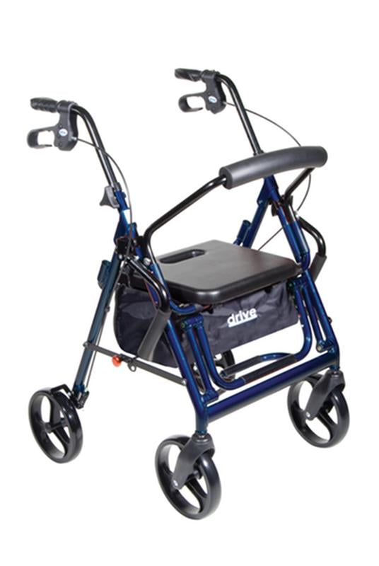 Duet Dual Function Transport Wheelchair Rollator Rolling Walker, Blue - 1 Each