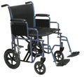 Bariatric Heavy Duty Transport Wheelchair with Swing Away Footrest, 20" Seat, Blue - 1 Each