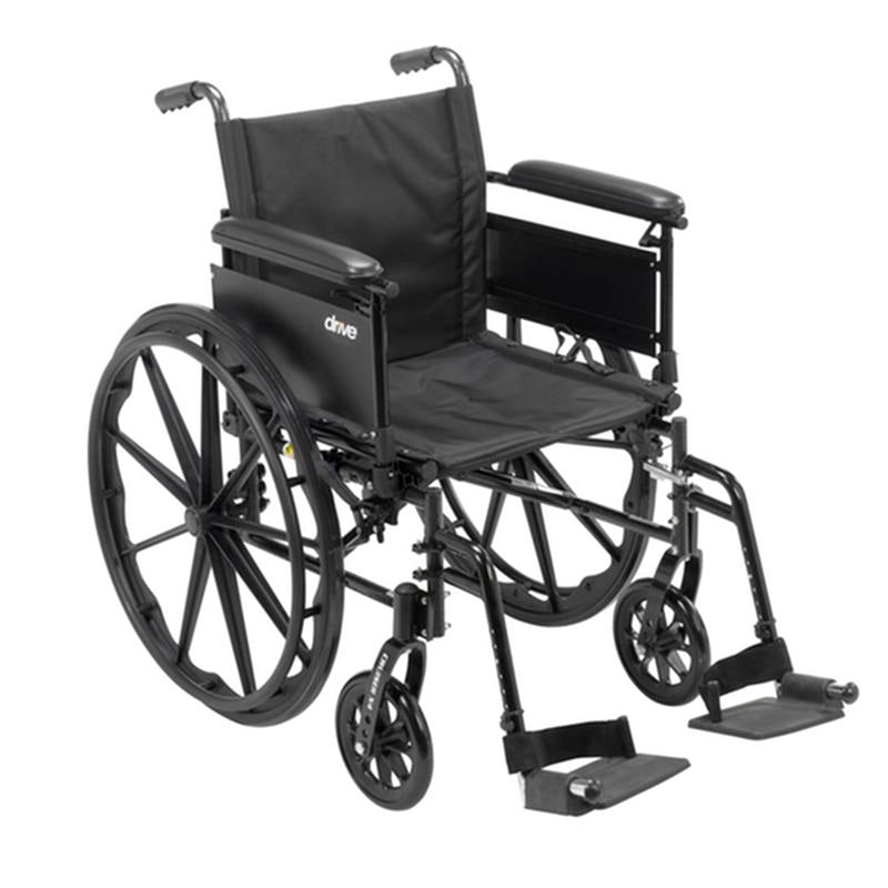 Cruiser X4 Lightweight Dual Axle Wheelchair with Adjustable Detachable Arms, Full Arms, Swing Away Footrests, 16" Seat - 1 Each