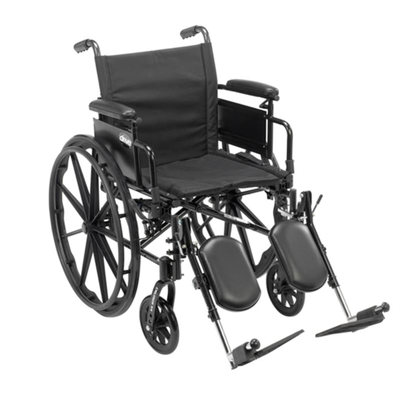 Cruiser X4 Lightweight Dual Axle Wheelchair with Adjustable Detachable Arms, Desk Arms, Elevating Leg Rests, 18" Seat - 1 Each