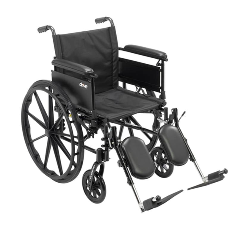 Cruiser X4 Lightweight Dual Axle Wheelchair with Adjustable Detachable Arms, Full Arms, Elevating Leg Rests, 18" Seat - 1 Each