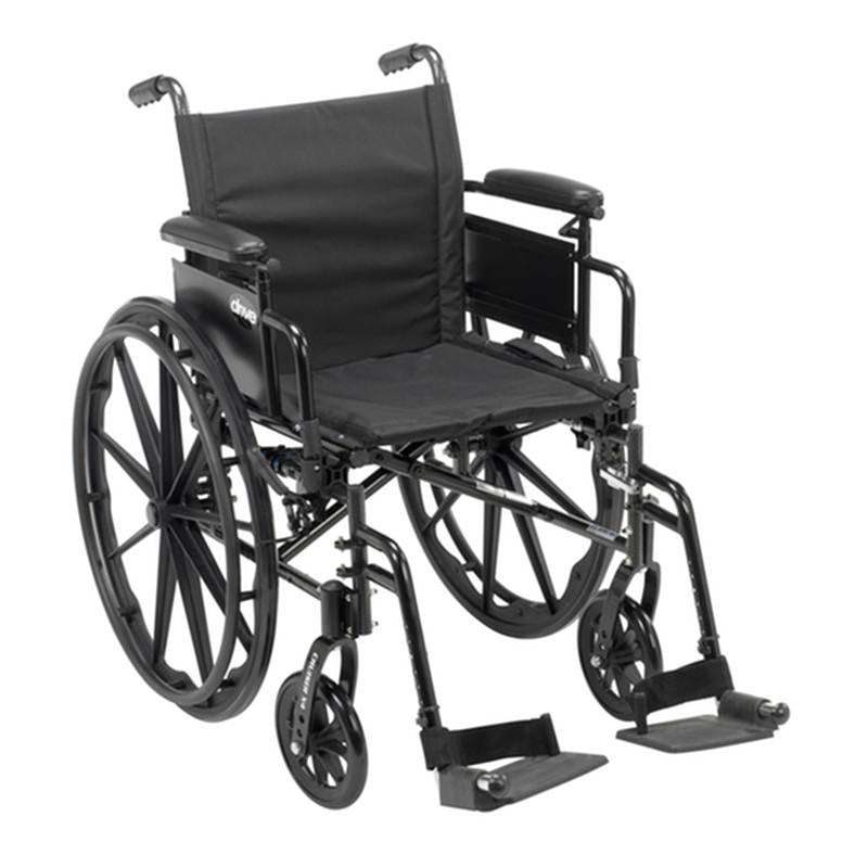 Cruiser X4 Lightweight Dual Axle Wheelchair with Adjustable Detachable Arms, Desk Arms, Swing Away Footrests, 20" Seat - 1 Each