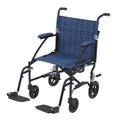 Fly Lite Ultra Lightweight Transport Wheelchair, Blue - 1 Each