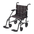Fly Lite Ultra Lightweight Transport Wheelchair, Black - 1 Each