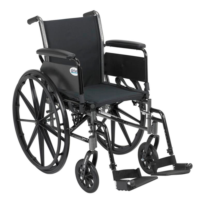 Cruiser III Light Weight Wheelchair with Flip Back Removable Arms, Full Arms, Swing away Footrests, 18" Seat - 1 Each
