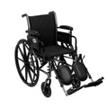 Cruiser III Light Weight Wheelchair with Flip Back Removable Arms, Adjustable Height Desk Arms, Elevating Leg Rests, 20" - 1 Each