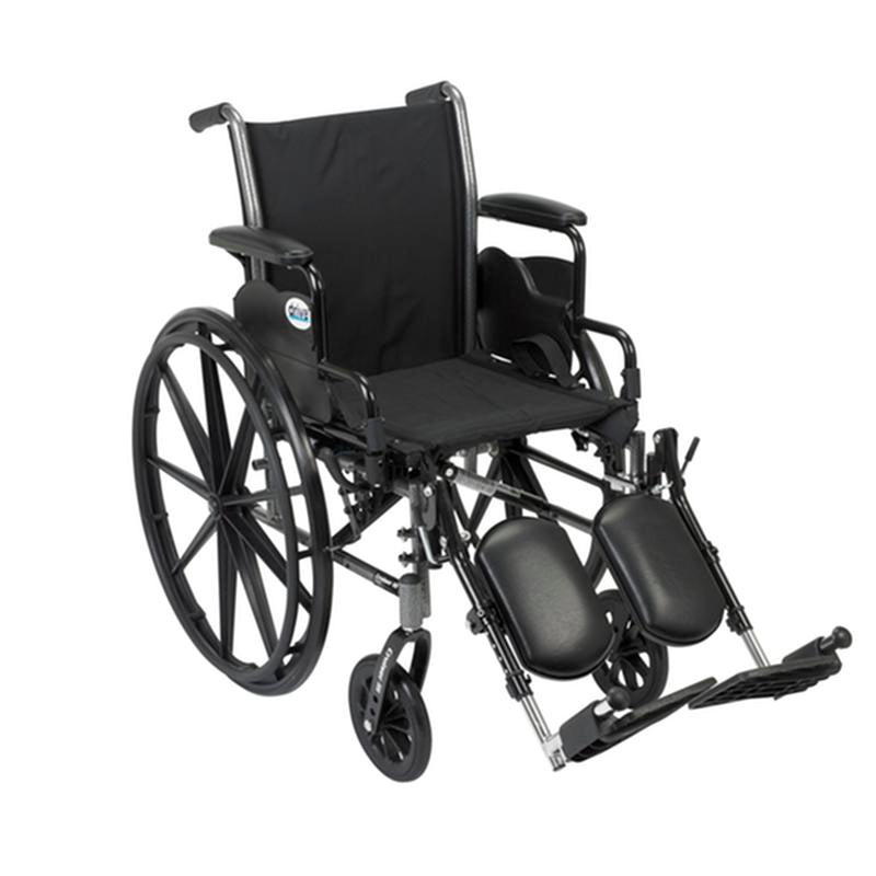 Cruiser III Light Weight Wheelchair with Flip Back Removable Arms, Desk Arms, Elevating Leg Rests, 20" Seat - 1 Each