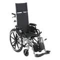 Viper Plus Light Weight Reclining Wheelchair with Elevating Leg Rests and Flip Back Detachable Arms, 12" Seat - 1 Each