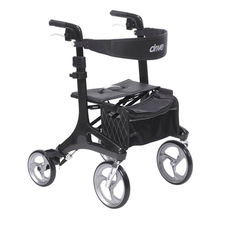 EA/1 Nitro Elite CF Carbon Fiber Rollator Rolling Walker, Black