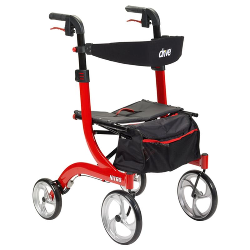 EA/1 Nitro Euro Style Rollator Rolling Walker, Red