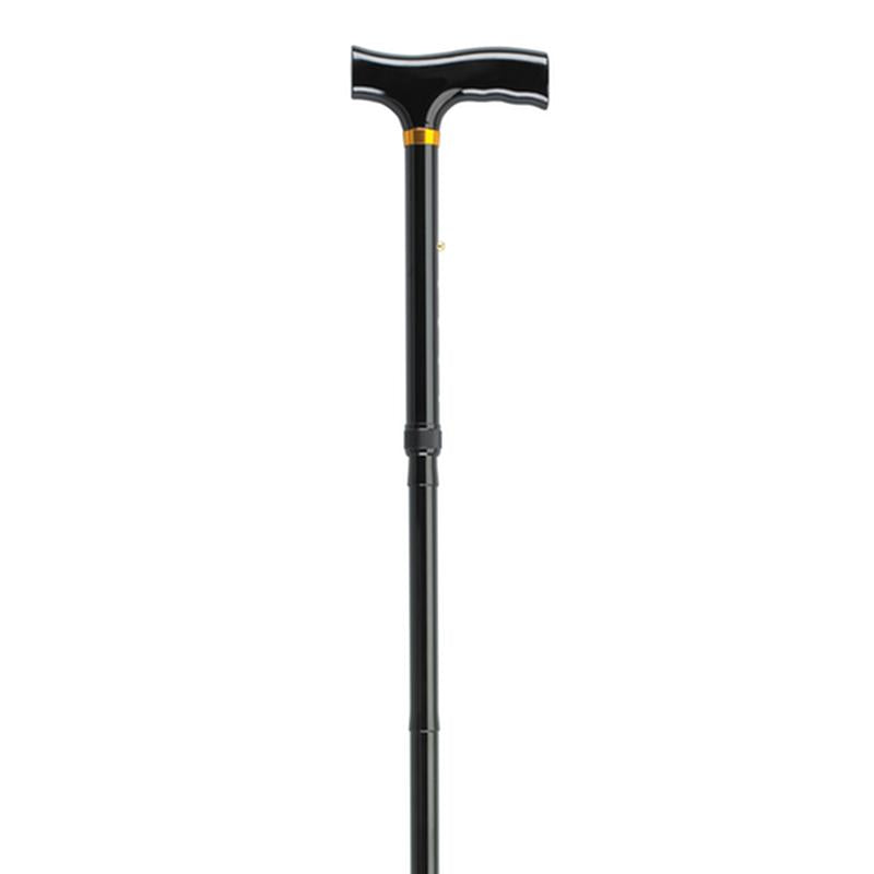 Lightweight Adjustable Folding Cane with T Handle, Black - 1 Each