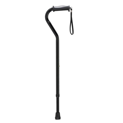 Adjustable Height Offset Handle Cane with Gel Hand Grip, Black - 1 Each