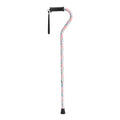 Adjustable Height Offset Handle Cane with Gel Hand Grip, Floral - 1 Each