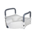 Elevated Raised Toilet Seat with Removable Padded Arms, Standard Seat - 1 Each