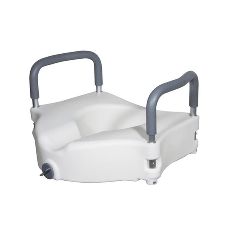 Elevated Raised Toilet Seat with Removable Padded Arms, Standard Seat - 1 Each
