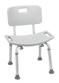Bathroom Safety Shower Tub Bench Chair with Back, Gray - 1 Each