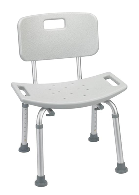 Bathroom Safety Shower Tub Bench Chair with Back, Gray - 1 Each
