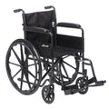 EA/1 Silver Sport 1 Wheelchair with Full Arms and Swing away Removable Footrest
