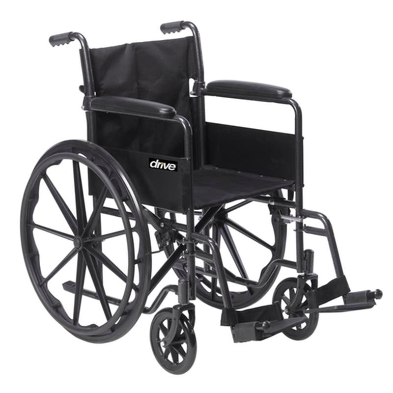 EA/1 Silver Sport 1 Wheelchair with Full Arms and Swing away Removable Footrest