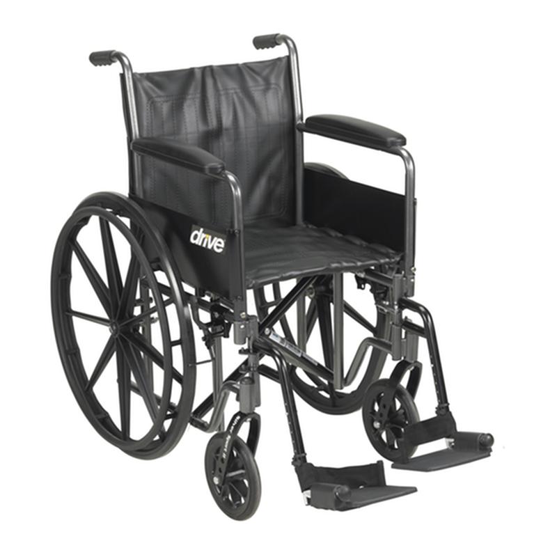 Silver Sport 2 Wheelchair, Detachable Full Arms, Swing away Footrests, 16" Seat - 1 Each