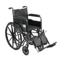Silver Sport 2 Wheelchair, Non Removable Fixed Arms, Elevating Leg Rests, 18" Seat - 1 Each