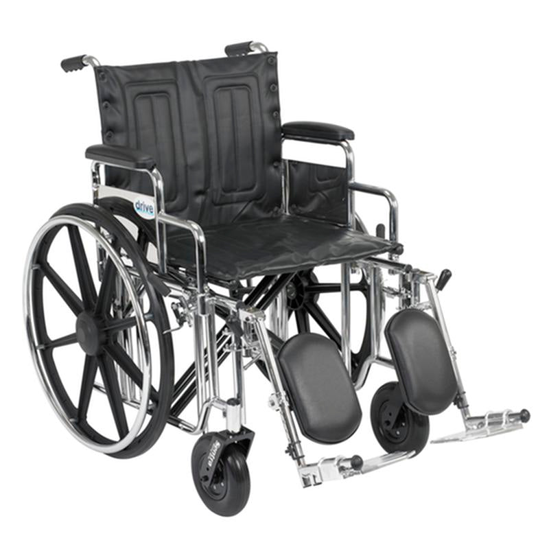 Sentra Extra Heavy Duty Wheelchair, Detachable Desk Arms, Elevating Leg Rests, 20" Seat - 1 Each