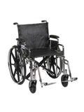 Sentra Extra Heavy Duty Wheelchair, Detachable Desk Arms, Swing away Footrests, 20" Seat - 1 Each